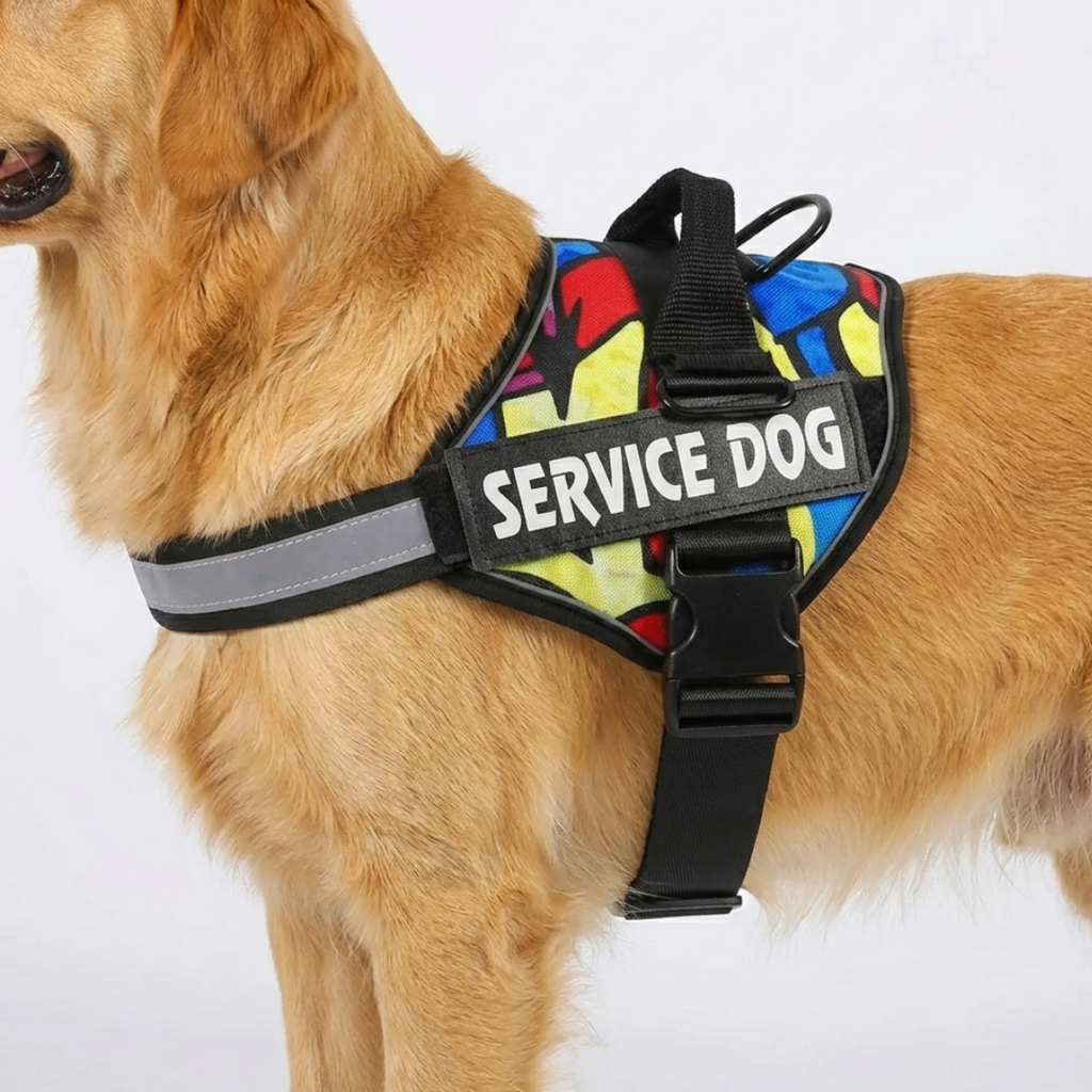 TacticalFit Dog Harness with Reflective Strips & Velcro Patches
