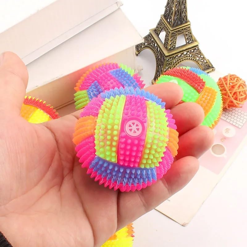 GlowBounce Squeaky Dog Ball - Interactive Light-Up Fetch Toy