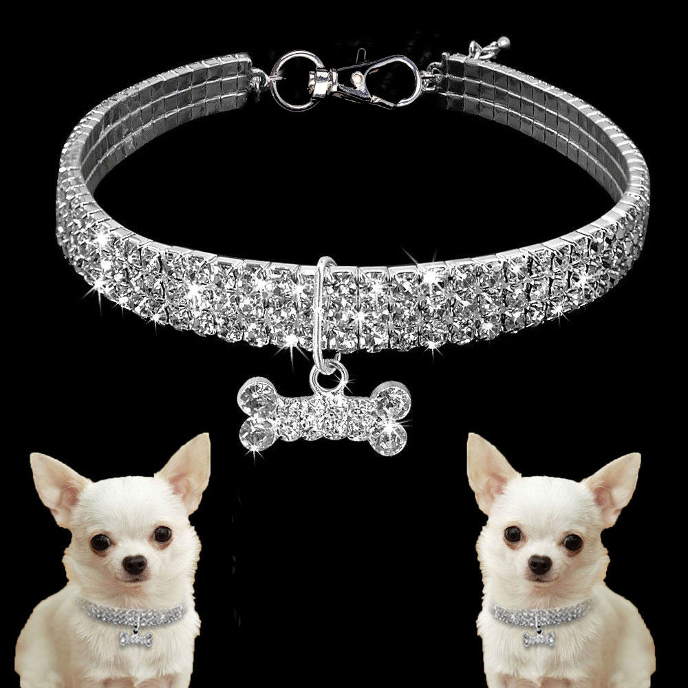 GlamourPaw Rhinestone Pet Collar - Luxury Collar for Dogs & Cats