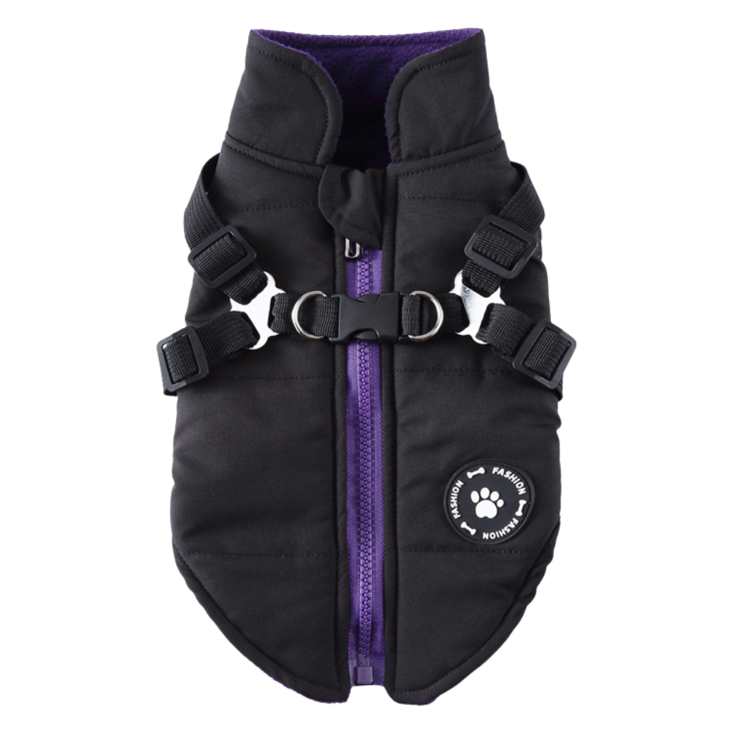 CozyTail Fleece Dog Jacket with Leash Ring