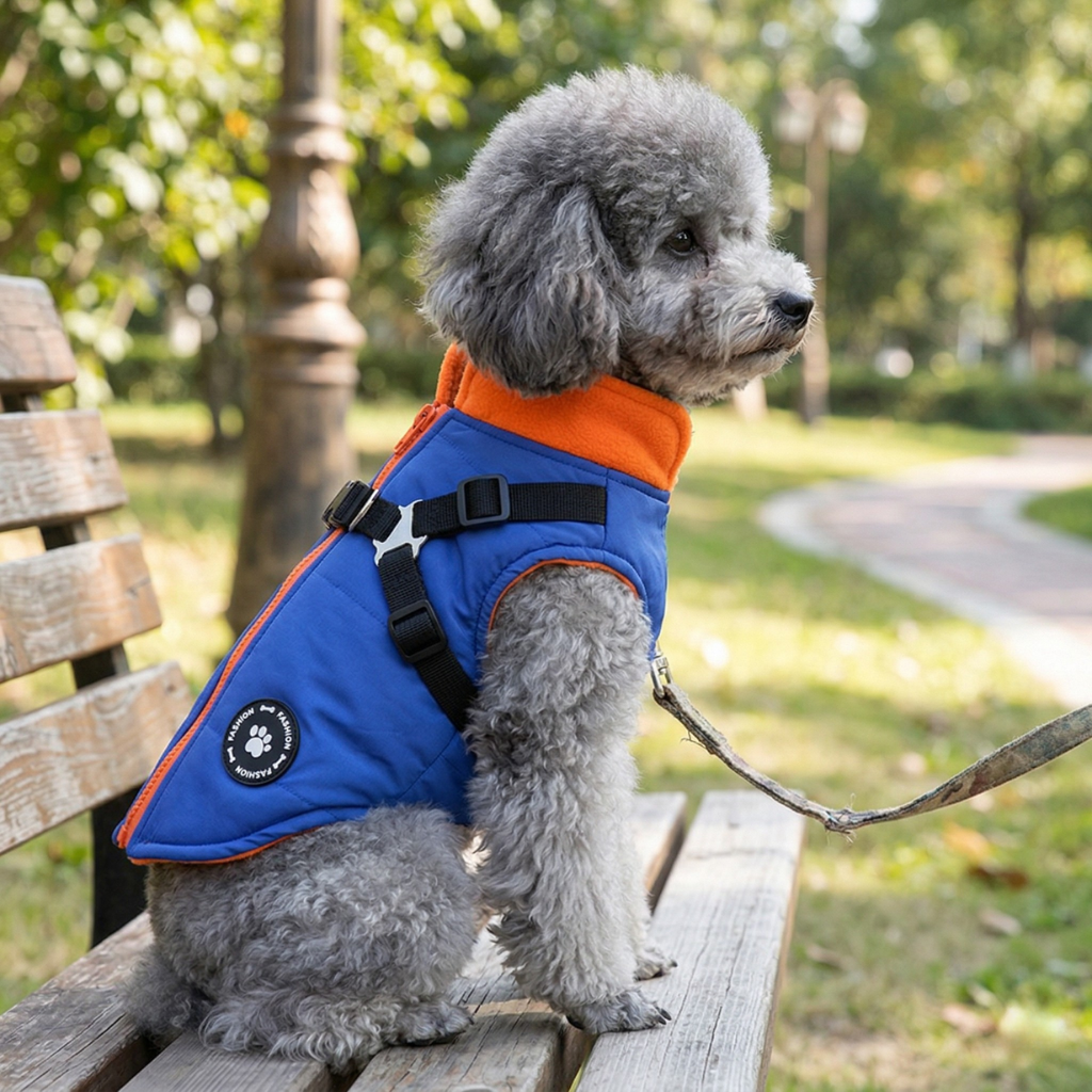 CozyTail Fleece Dog Jacket with Leash Ring