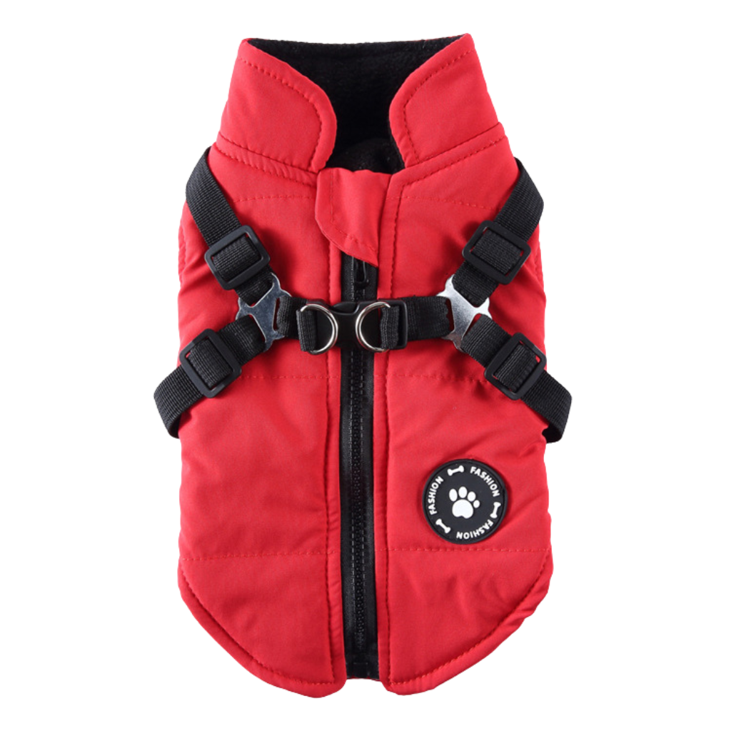 CozyTail Fleece Dog Jacket with Leash Ring