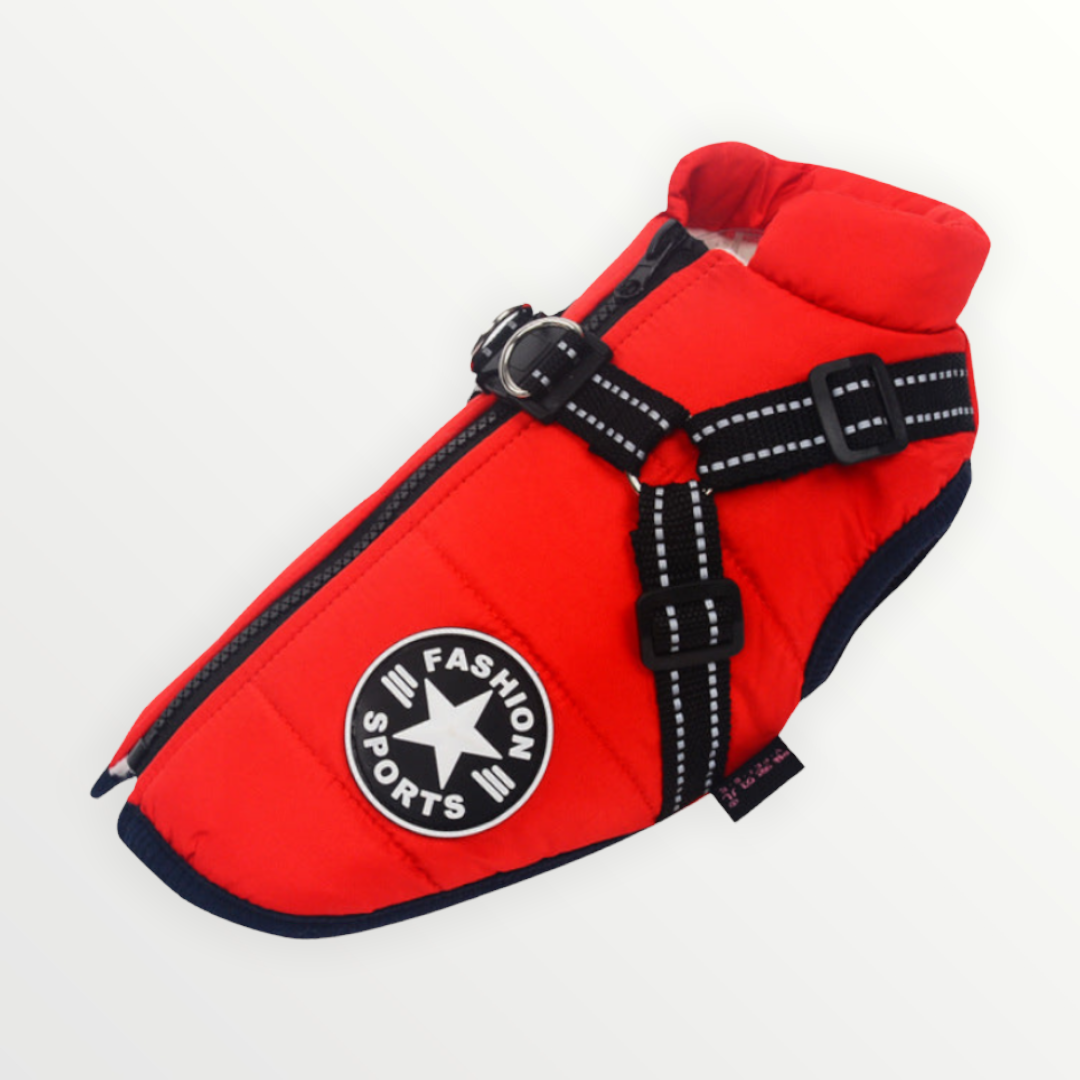 FrostShield Dog Jacket - Waterproof Coat with Built-In Harness