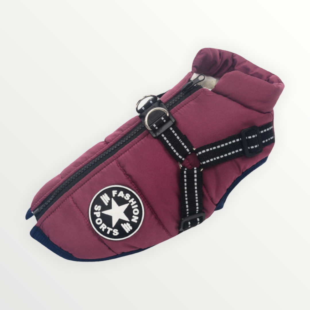 FrostShield Dog Jacket - Waterproof Coat with Built-In Harness
