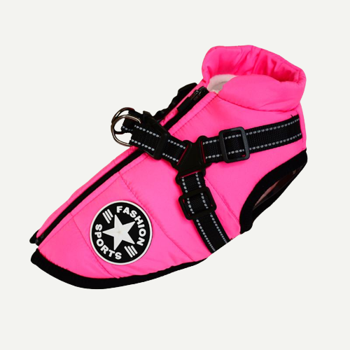 FrostShield Dog Jacket - Waterproof Coat with Built-In Harness