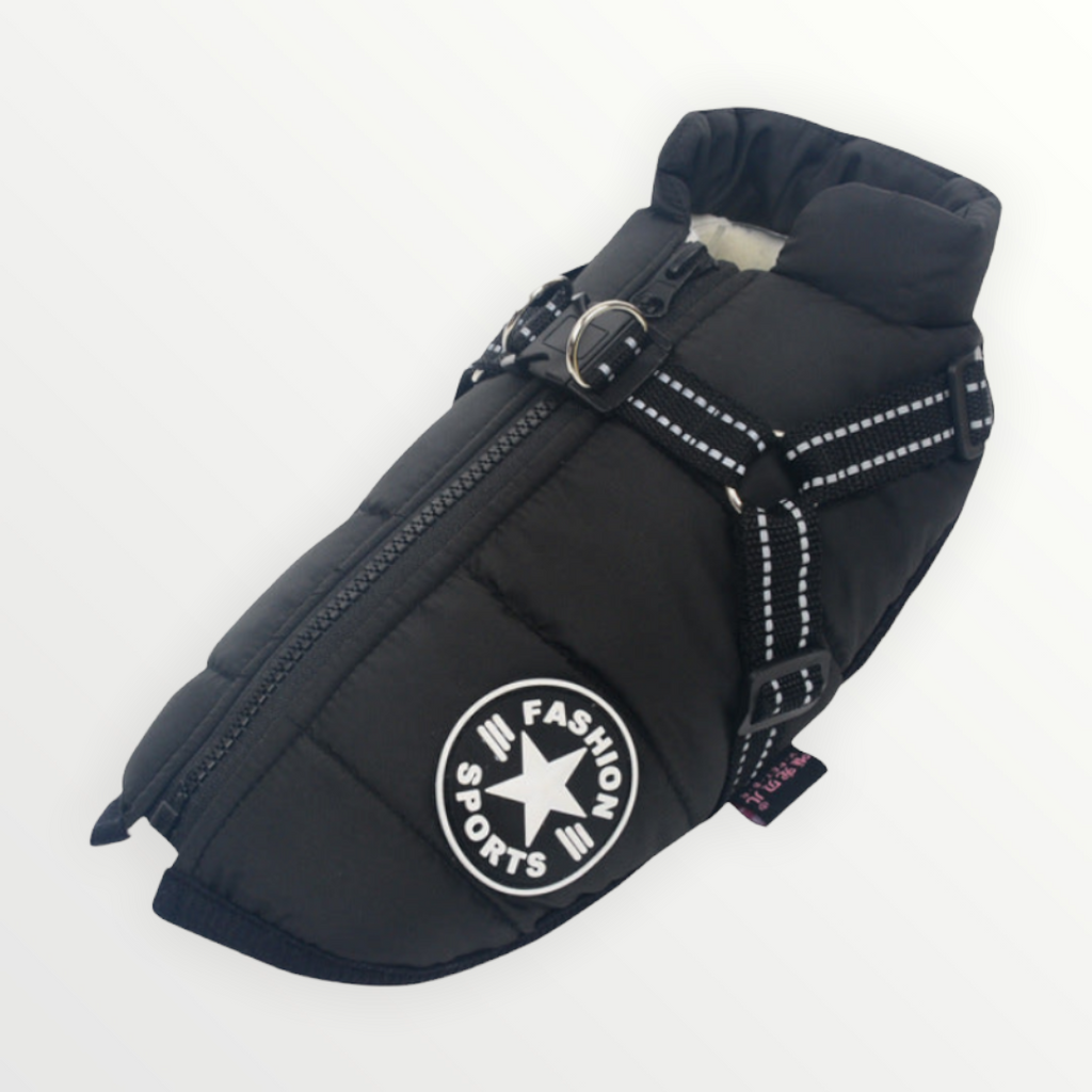 FrostShield Dog Jacket - Waterproof Coat with Built-In Harness