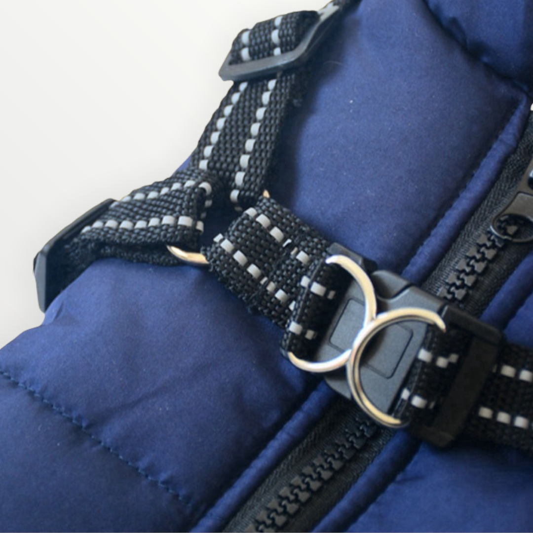 FrostShield Dog Jacket - Waterproof Coat with Built-In Harness