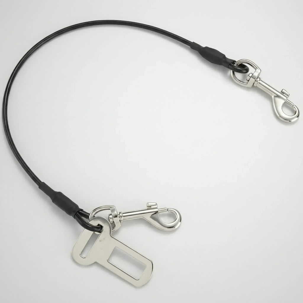 SecureRide Dog Car Seat Belt Tether with Chew-Resistant Wire Core