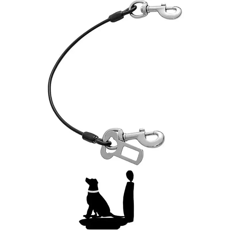 SecureRide Dog Car Seat Belt Tether with Chew-Resistant Wire Core