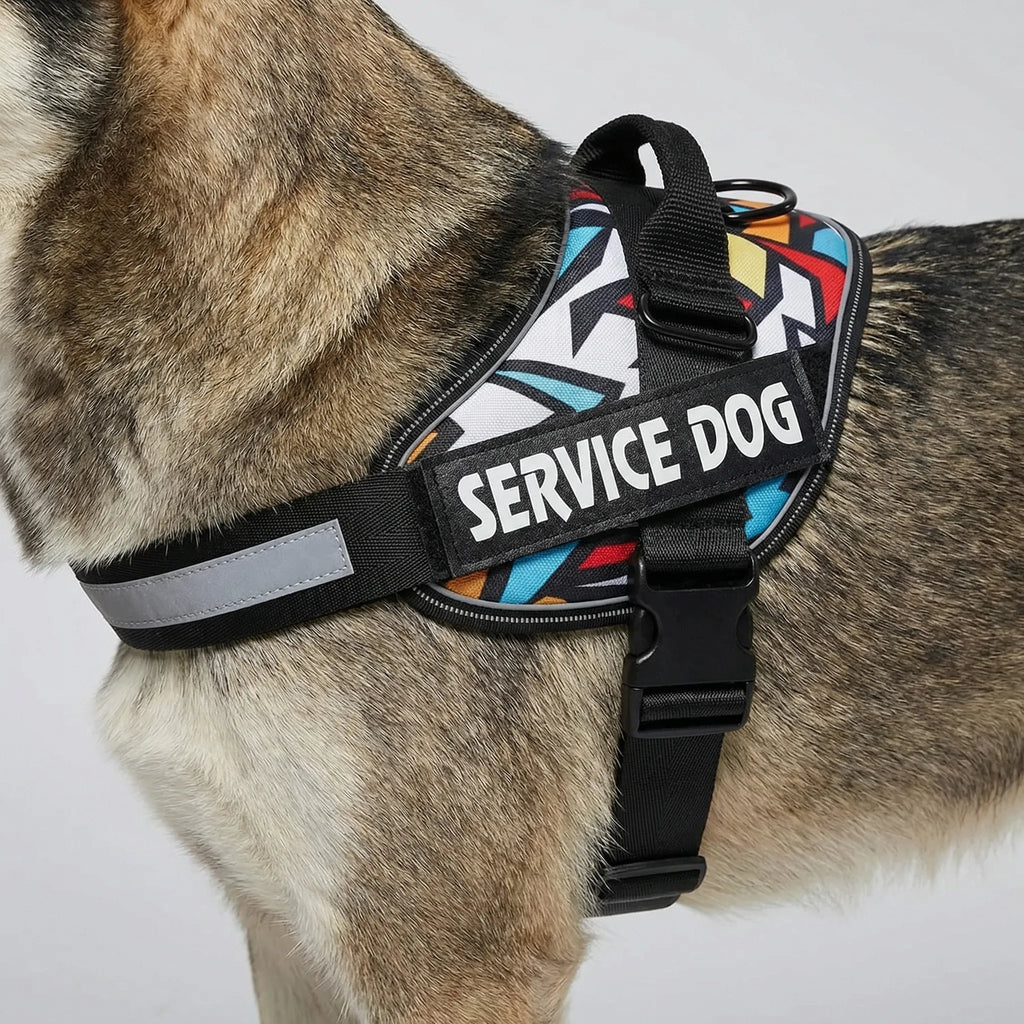 TacticalFit Dog Harness with Reflective Strips & Velcro Patches