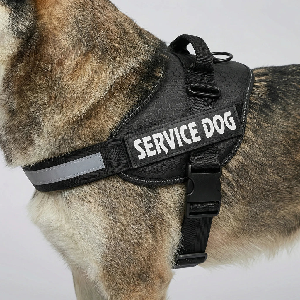 TacticalFit Dog Harness with Reflective Strips & Velcro Patches