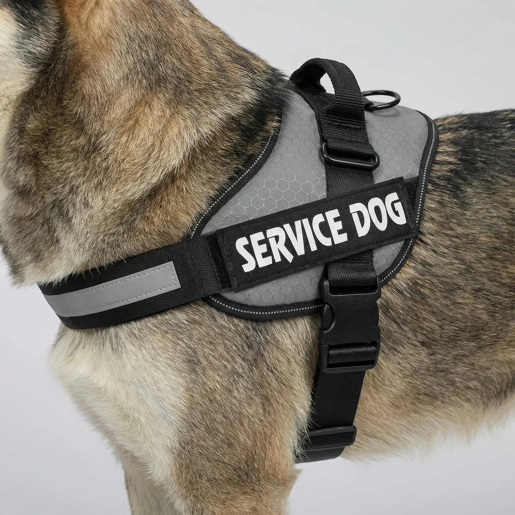 TacticalFit Dog Harness with Reflective Strips & Velcro Patches