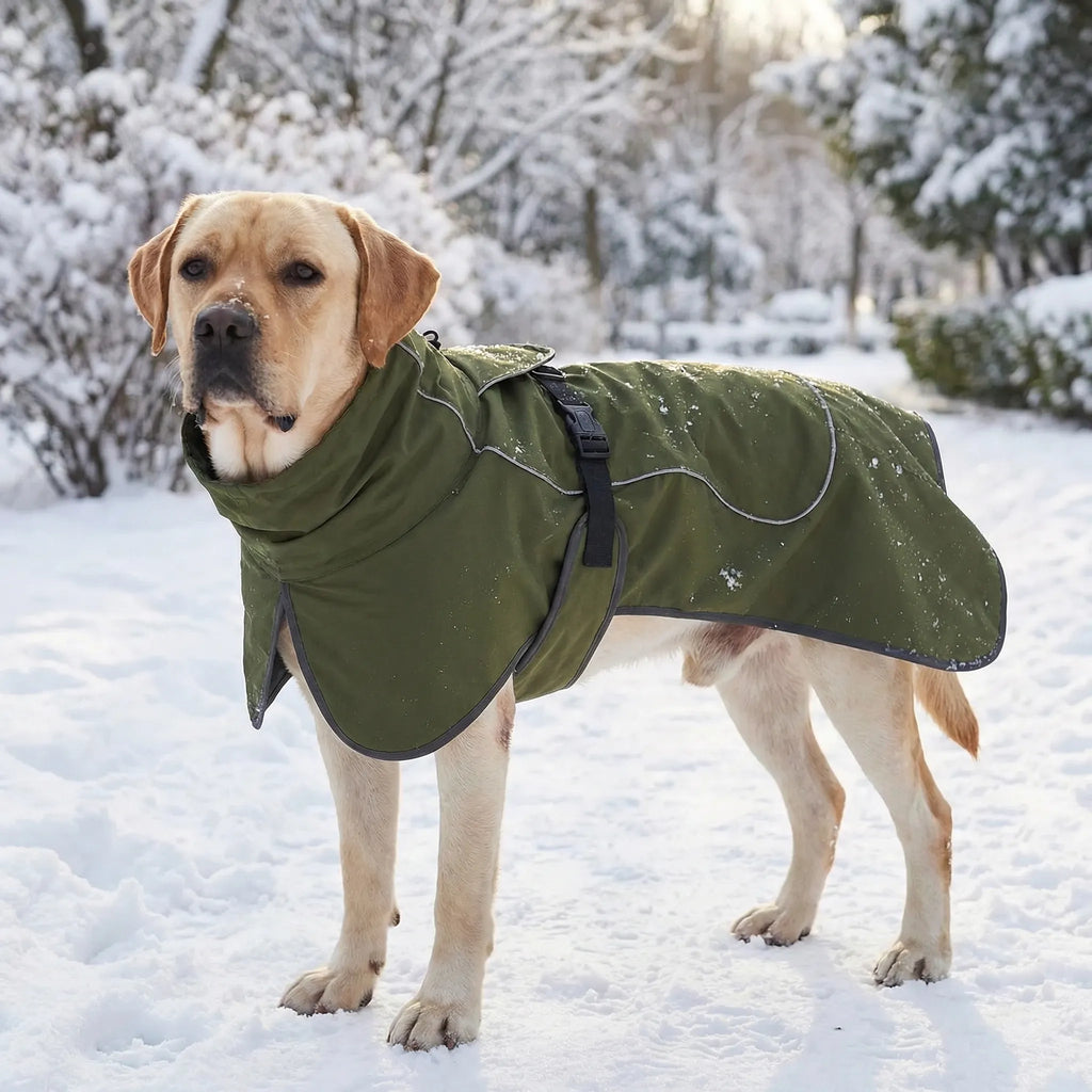 StormFit Waterproof Dog Coat with Harness Loop and Adjustable Fit