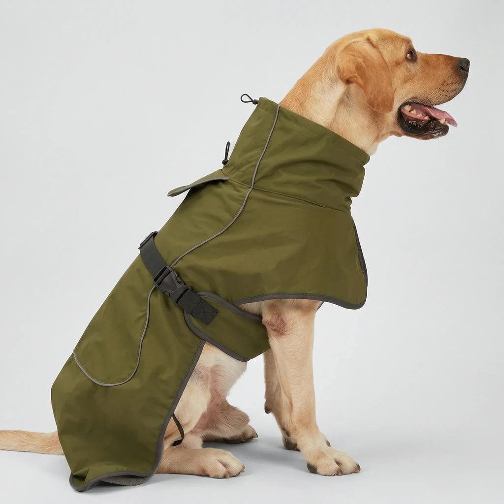 StormFit Waterproof Dog Coat with Harness Loop and Adjustable Fit