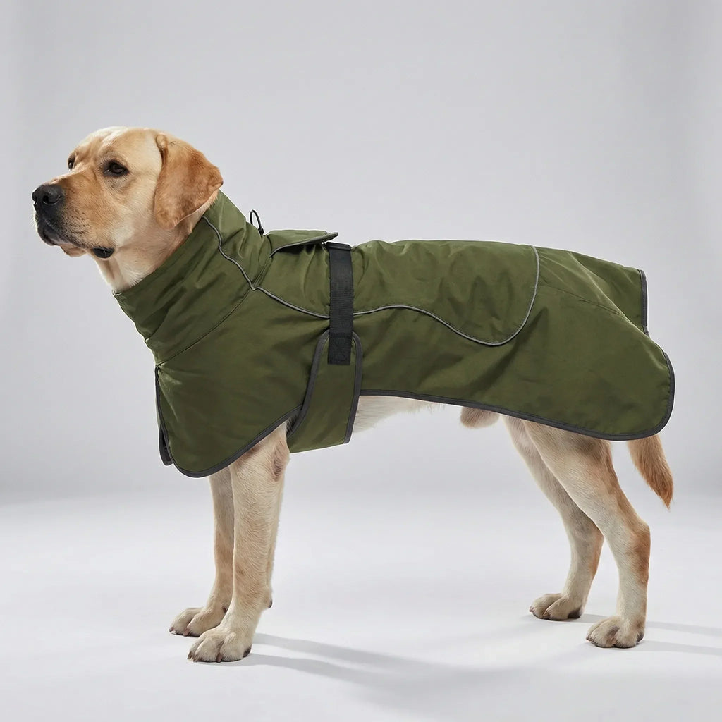 StormFit Waterproof Dog Coat with Harness Loop and Adjustable Fit