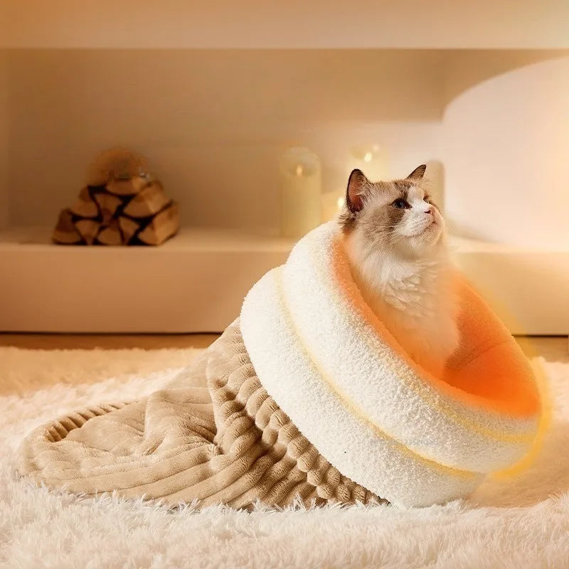 SnugTunnel Sherpa Cat Tunnel Bed
