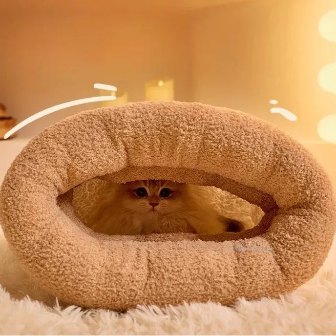 SnugTunnel Sherpa Cat Tunnel Bed
