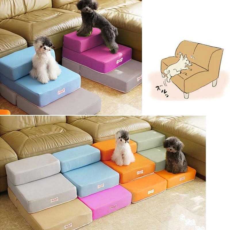 ElevoStep Pet Stairs - Soft Non-Slip Steps for Dogs & Cats