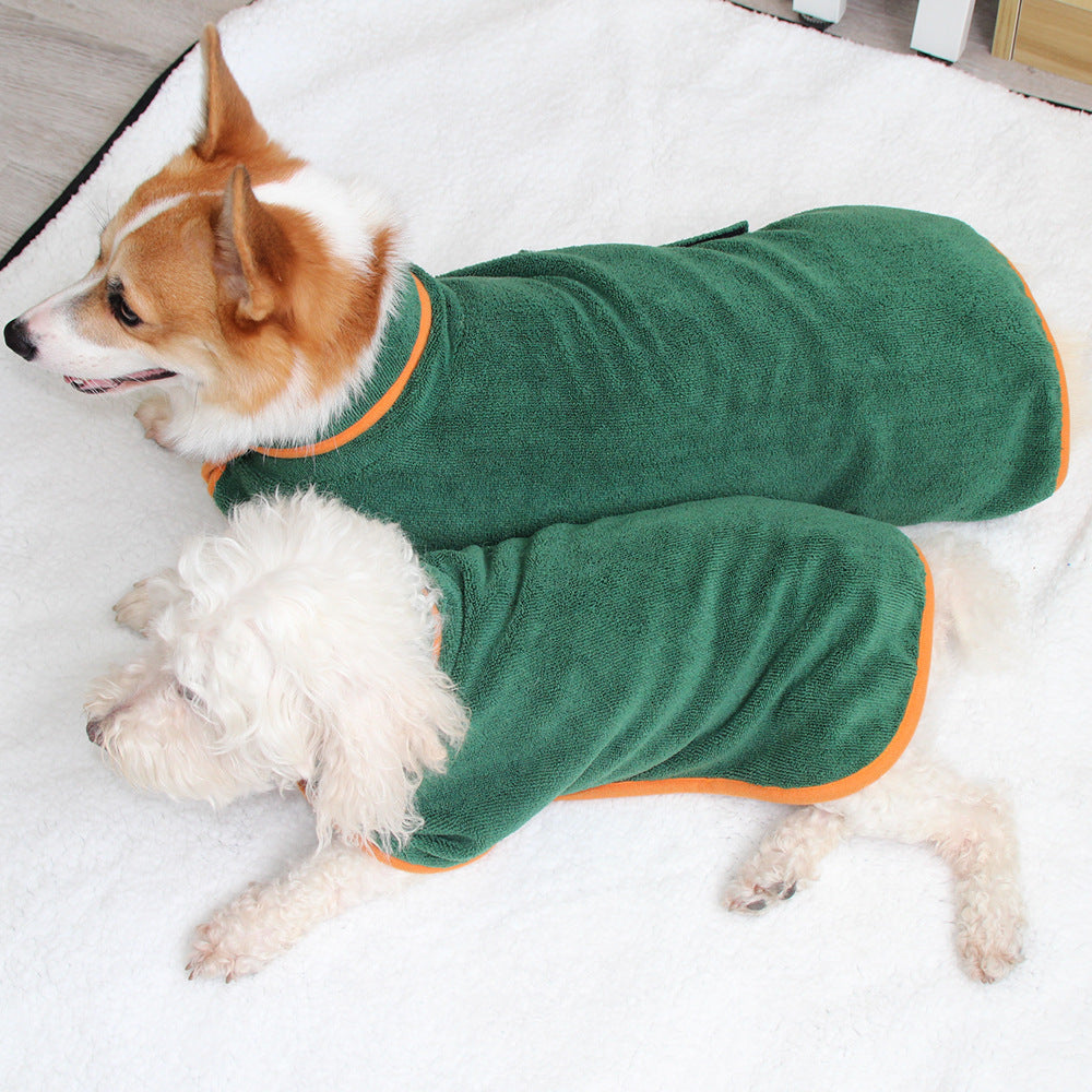AquaSnug Dog Bathrobe - Quick Dry Microfiber Pet Towel Coat