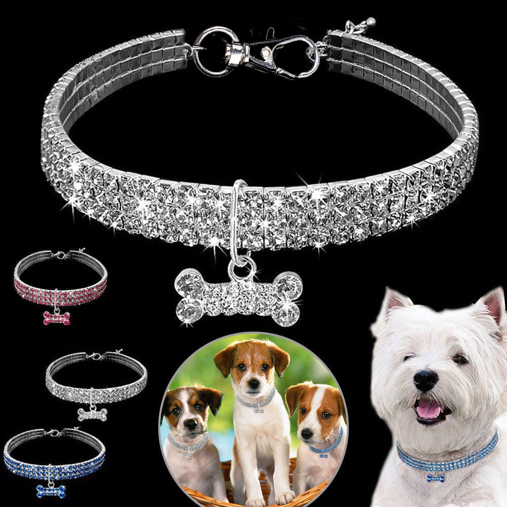 GlamourPaw Rhinestone Pet Collar - Luxury Collar for Dogs & Cats