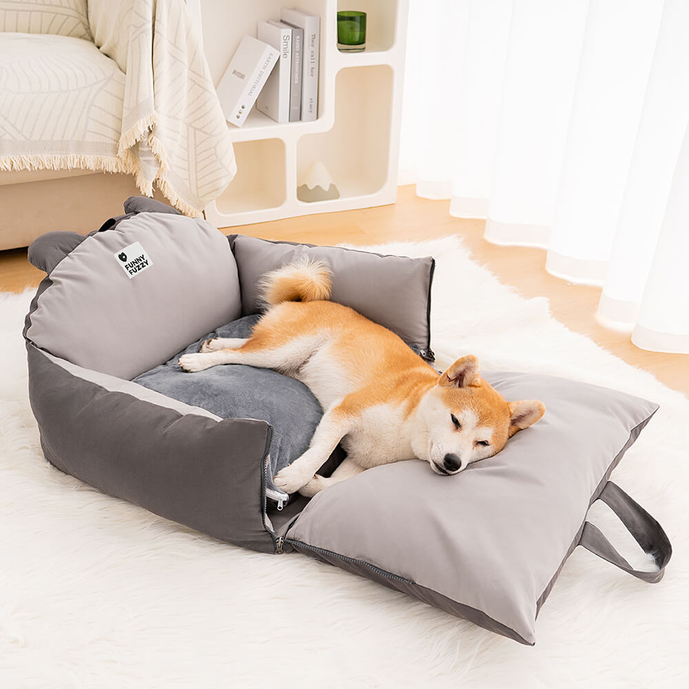 CozyCruise Pet Car Bed - Portable Dog Travel Seat Cushion
