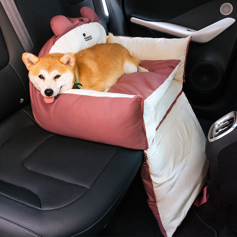 CozyCruise Pet Car Bed - Portable Dog Travel Seat Cushion
