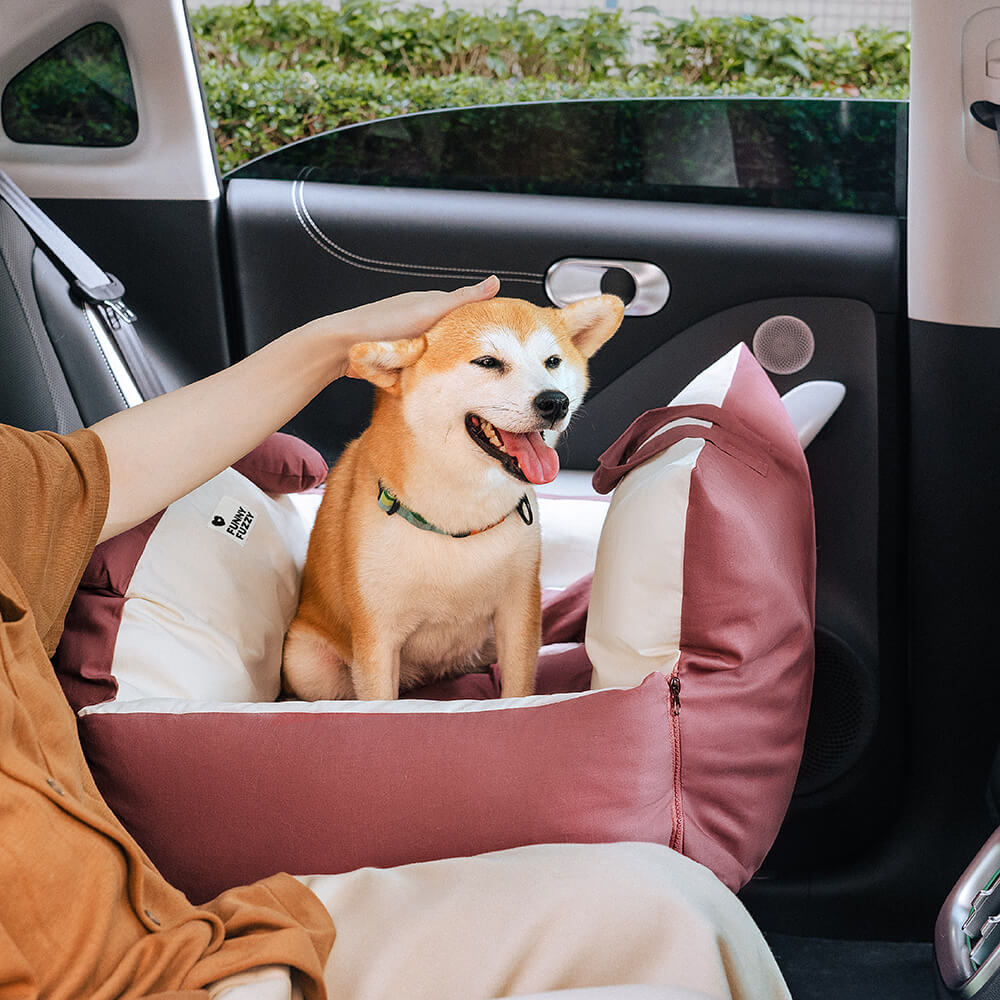 CozyCruise Pet Car Bed - Portable Dog Travel Seat Cushion