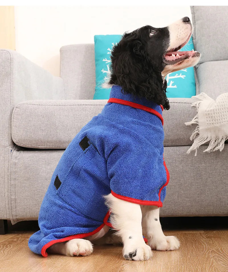 DryComfort Dog Bathrobe - Quick Dry Pet Bath Coat