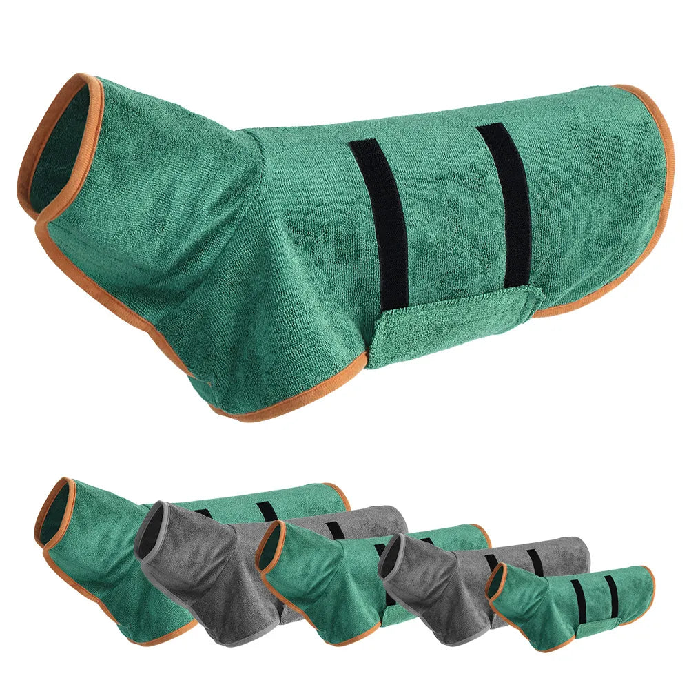 DryComfort Dog Bathrobe - Quick Dry Pet Bath Coat