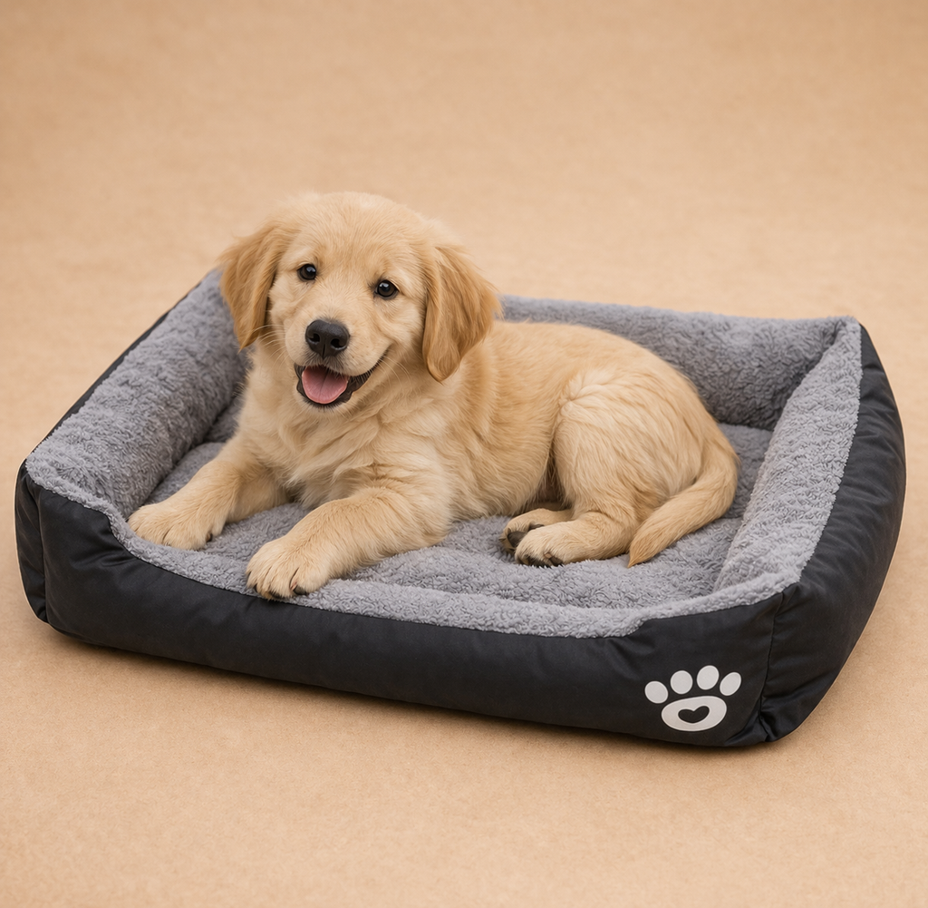 CozyNest Plush Dog Bed with Raised Edges