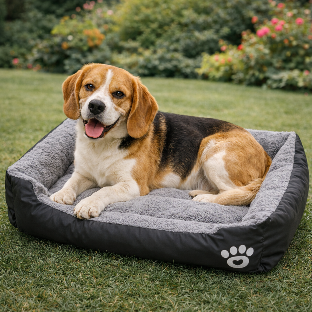 CozyNest Plush Dog Bed with Raised Edges