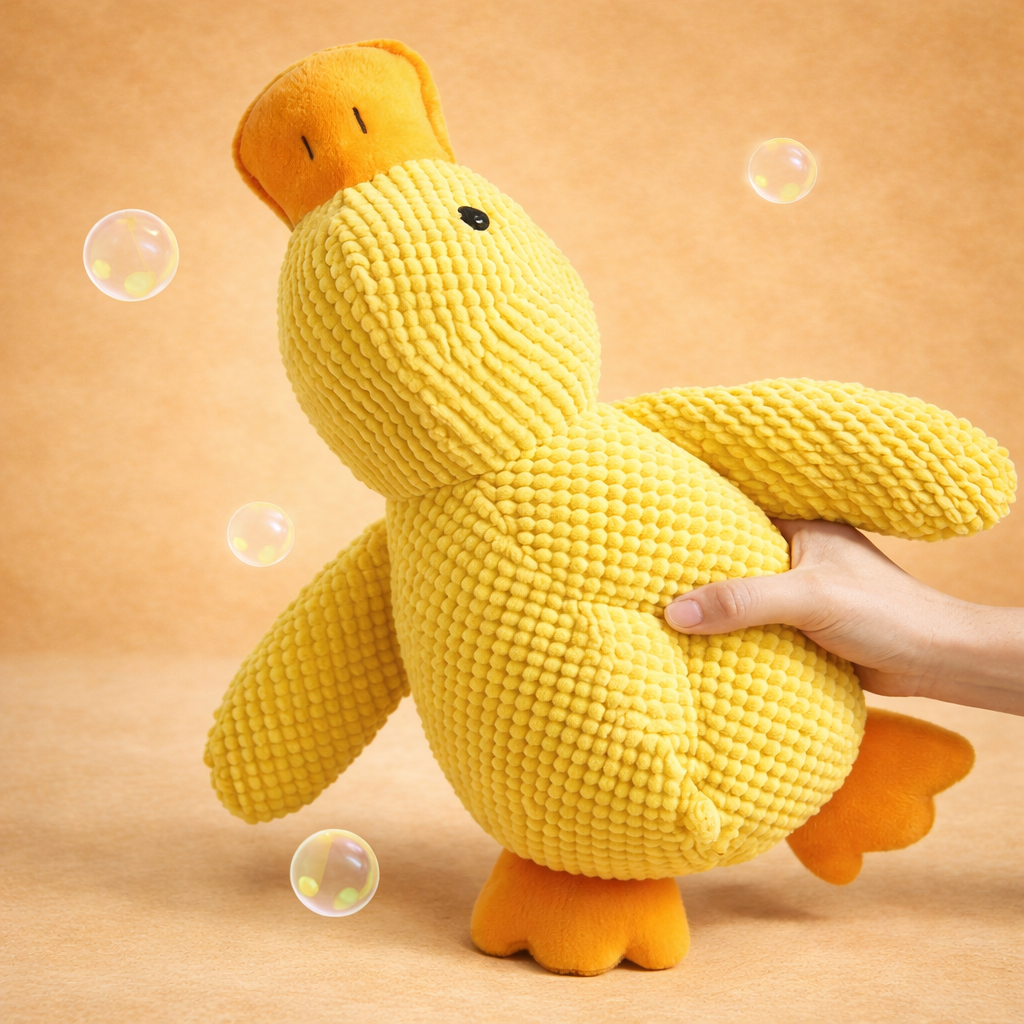 SnuggleDuck Dog Toy plush squeaky chew toy durable