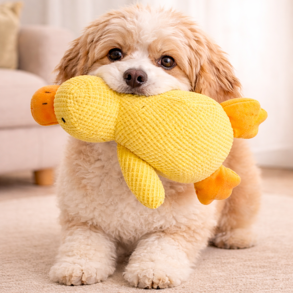 SnuggleDuck Dog Toy plush squeaky chew toy durable