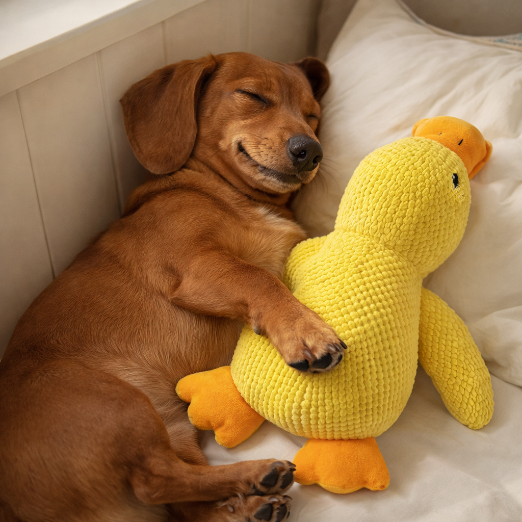 SnuggleDuck Dog Toy plush squeaky chew toy durable