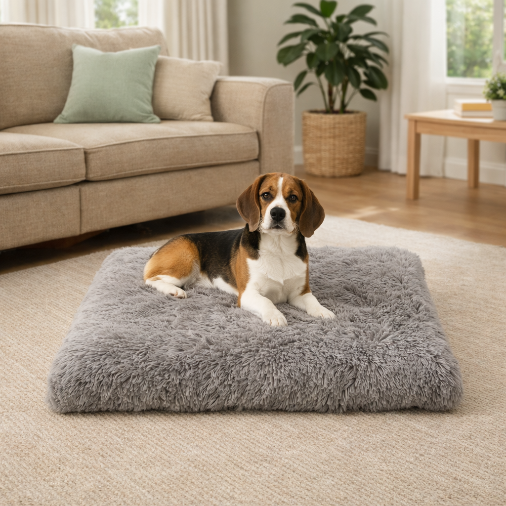 SoftNest Washable Plush Dog Bed
