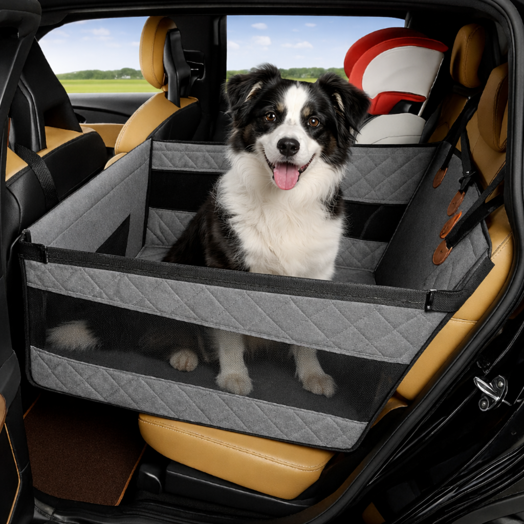 SafeRide Dog Car Seat with Safety Belts