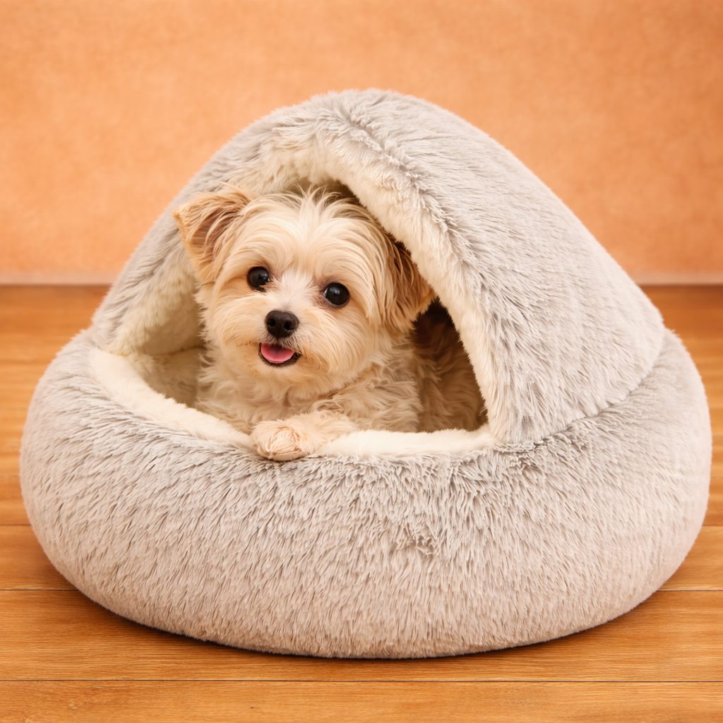 SnuggleNest Fluffy Dog Bed soft plush anti slip