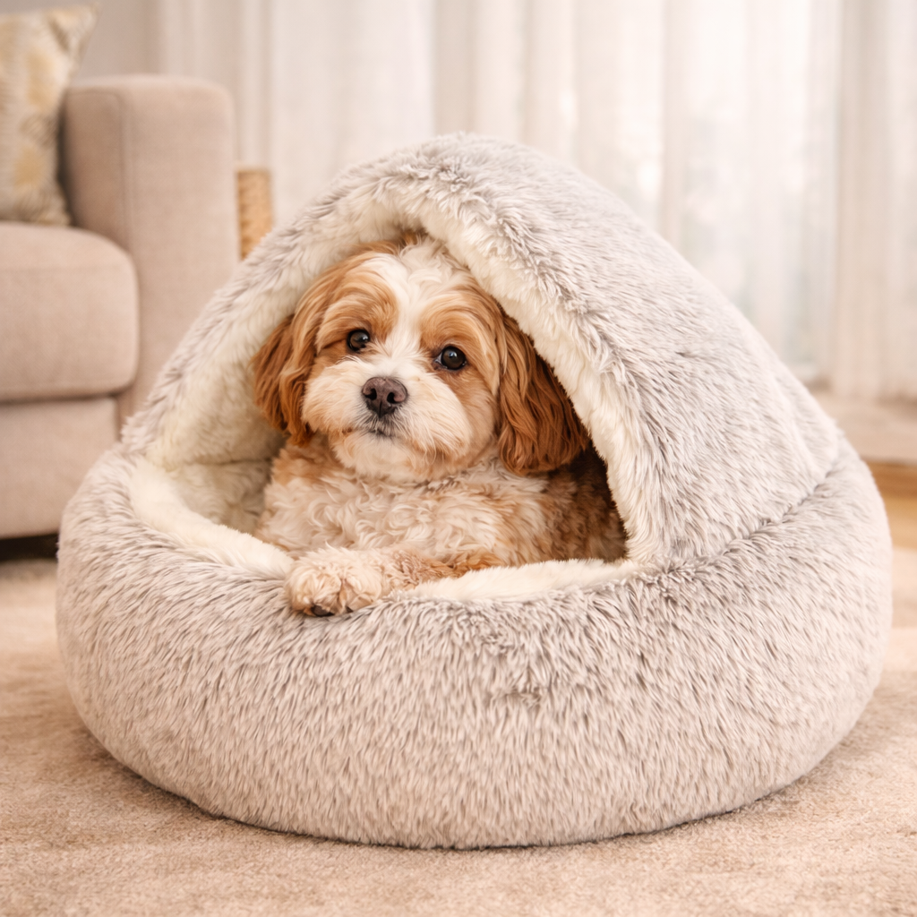 SnuggleNest Fluffy Dog Bed soft plush anti slip
