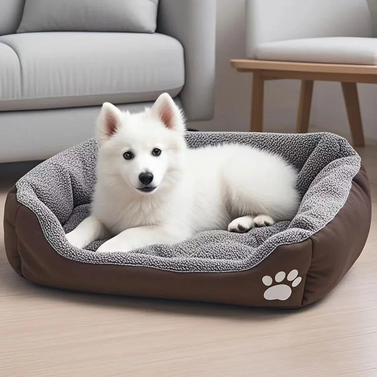 StableRest Square Dog Bed with Non-Slip Base