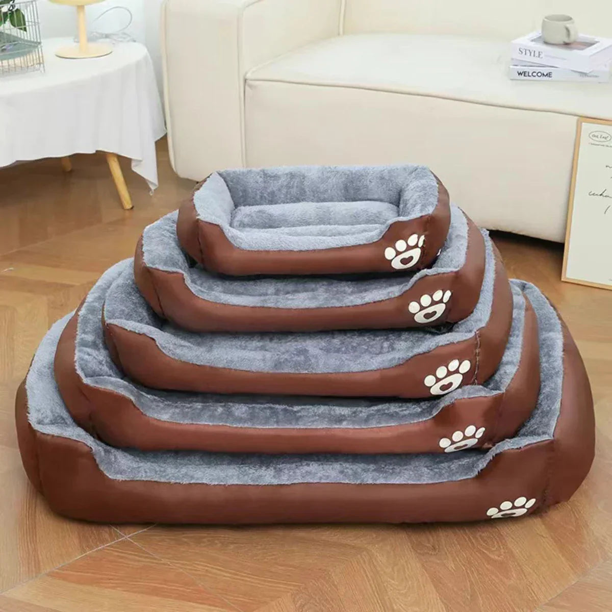 StableRest Square Dog Bed with Non-Slip Base