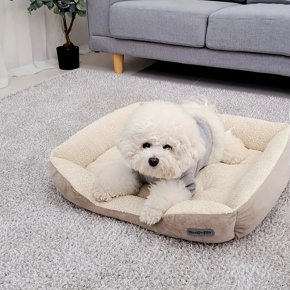 CozySquare Warm Dog Bed with Modern Design