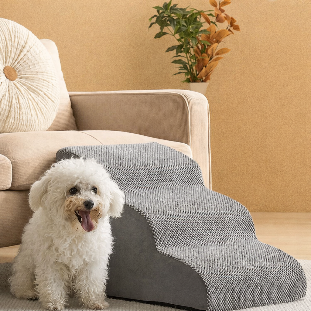 Memory Foam Dog Stairs for Bed and Sofa