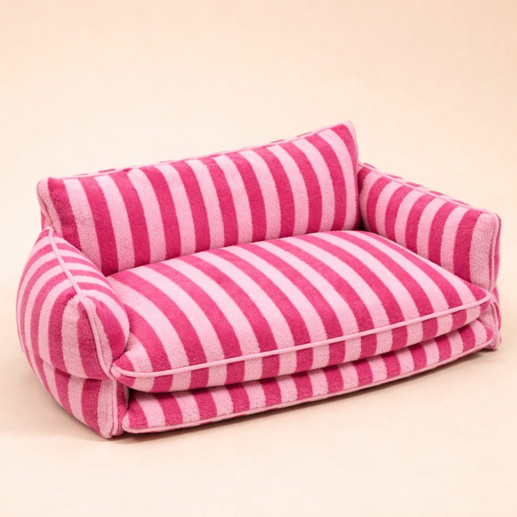 StripeLounge Soft Dog Sofa for Small Dogs