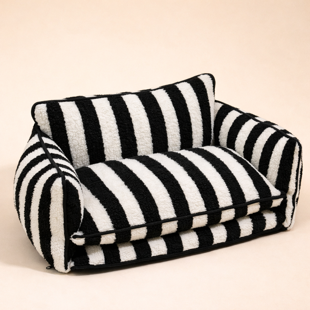 StripeLounge Soft Dog Sofa for Small Dogs