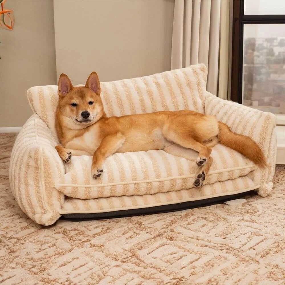 StripeLounge Soft Dog Sofa for Small Dogs