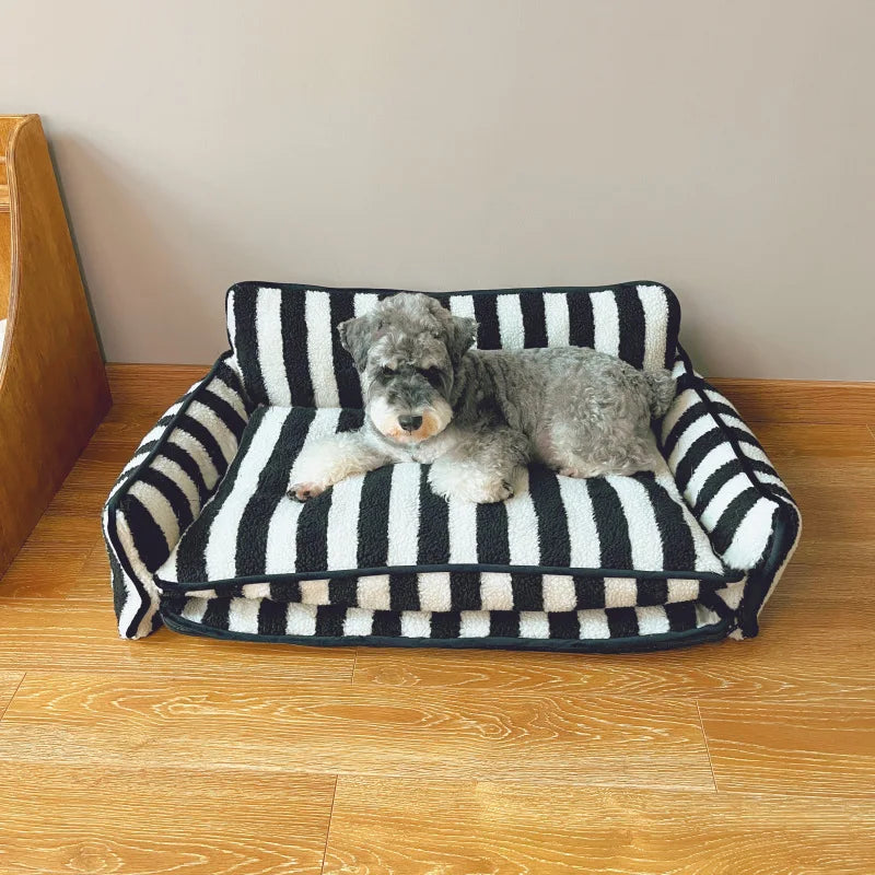 StripeLounge Soft Dog Sofa for Small Dogs