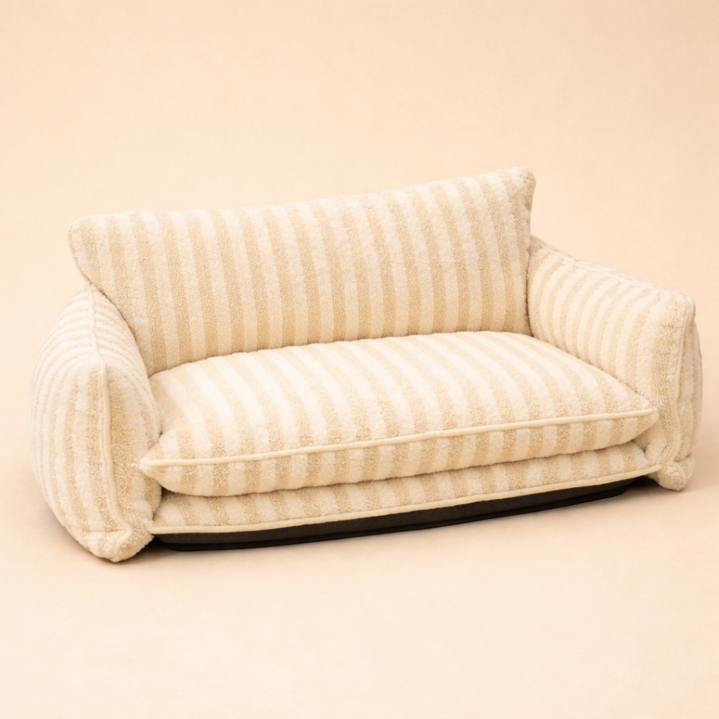 StripeLounge Soft Dog Sofa for Small Dogs