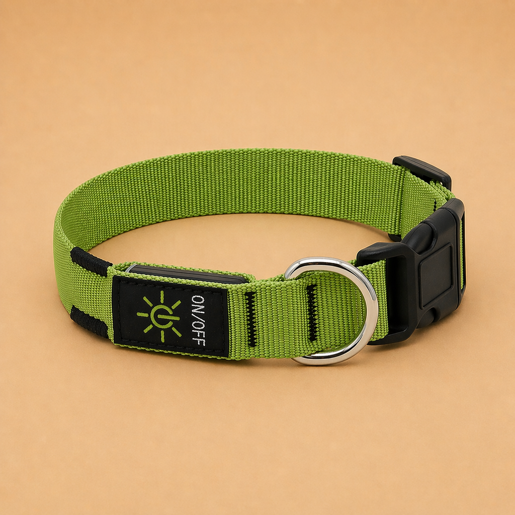 GlowSafe LED Dog Collar USB Rechargeable High Visibility