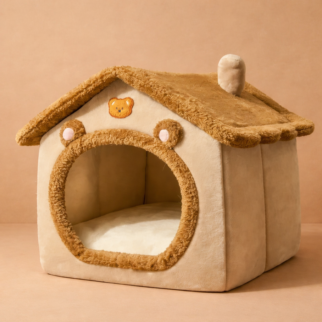 Foldable Pet House Bed for Cats and Small Dogs