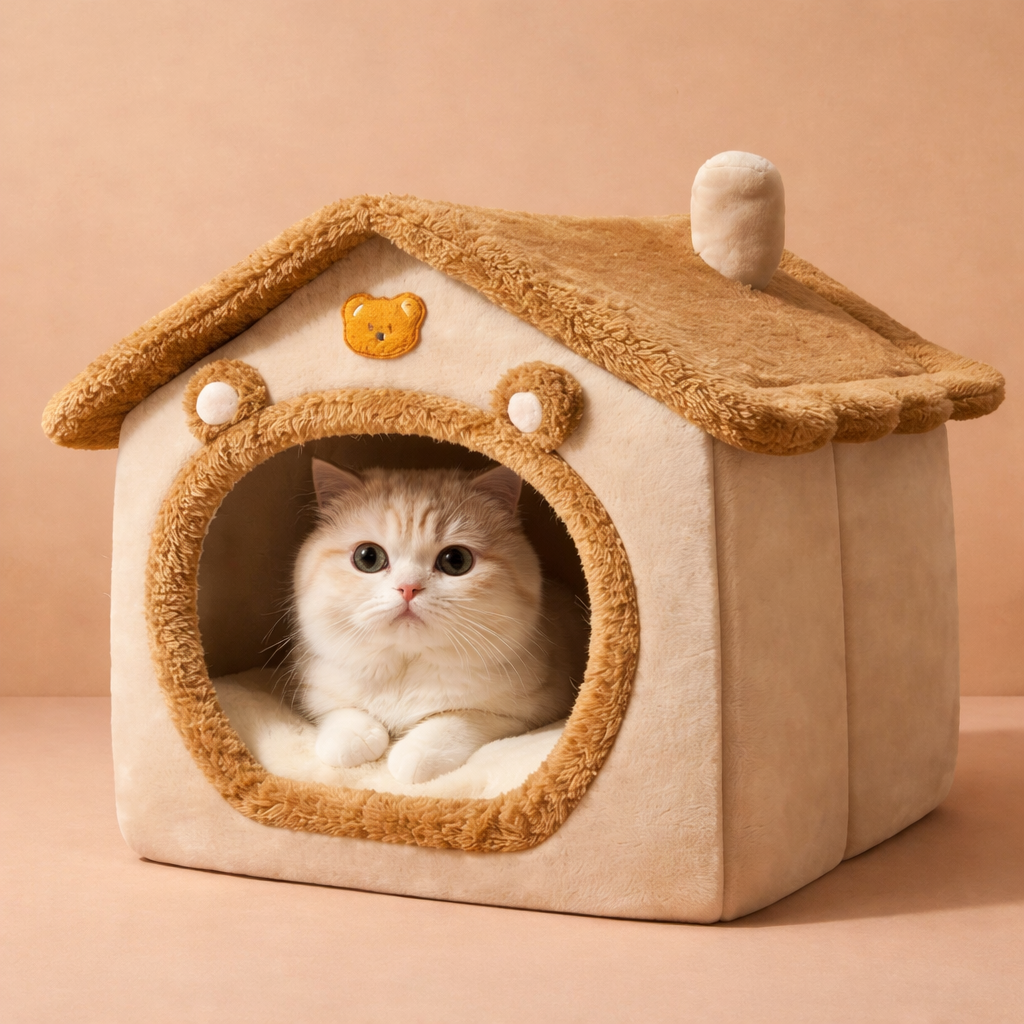 Foldable Pet House Bed for Cats and Small Dogs